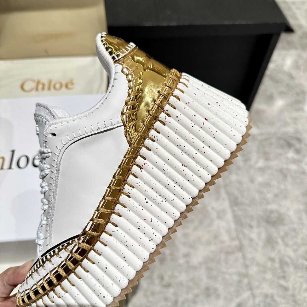 Chloé クロエ　ホワイト サンダル　37 Woodyミュール 白 - Chloé